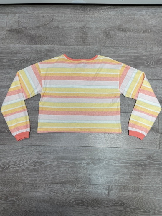 Haute Hippe French Terry Striped Long Sleeve Cropped Top Shorts Lounge Set M - Picture 11 of 15